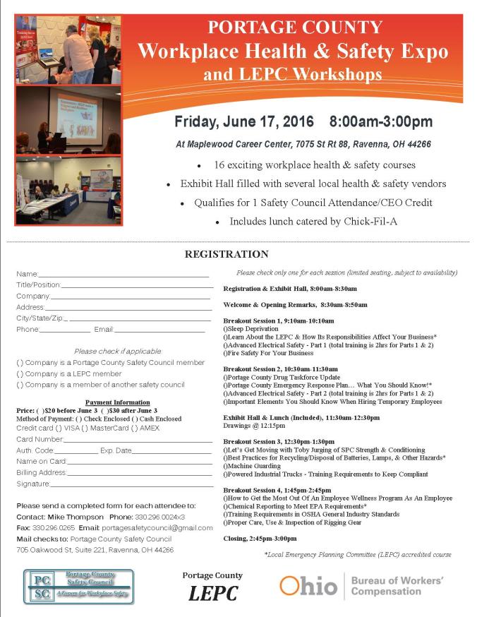 2016 Portage County Workplace Health &amp; Safety Expo